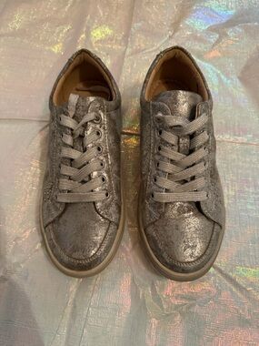 Silver Metallic Women's Lace-Up Sneakers